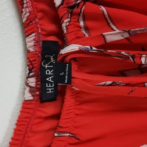 Heart Soul~Size L~Red White Blue Print Floral Long Sleeve Romper NWT - Picture 4 of 11